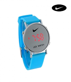 Relógio Digital de Led Espelhado *Nike Azul*