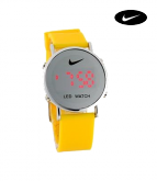 Relógio Digital de Led Espelhado *Nike Amarelo*